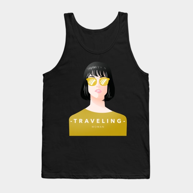 Traveling Woman Tank Top by RoadTripWin